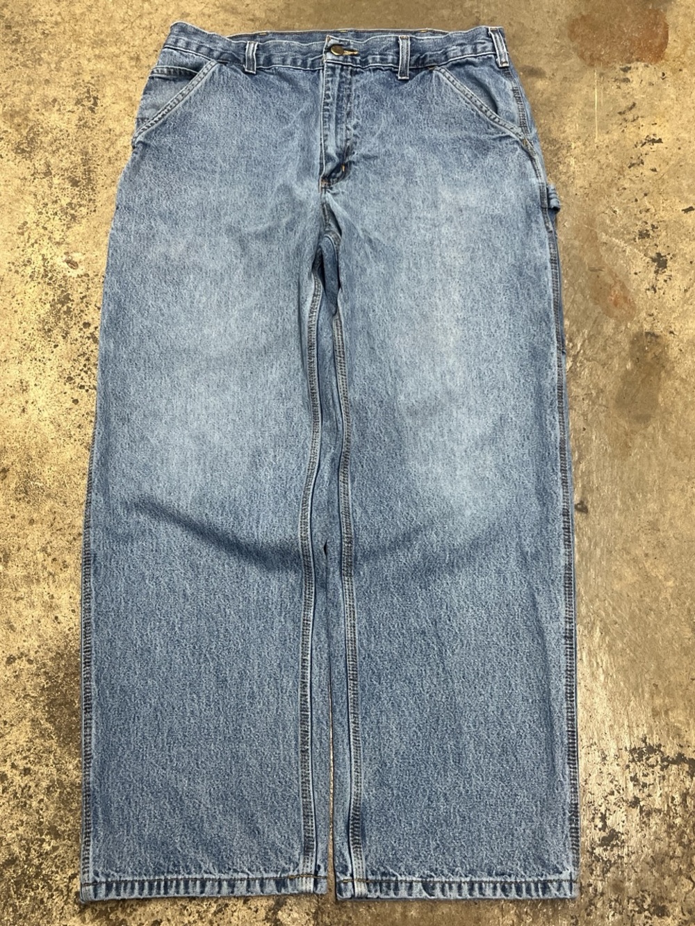 Carhartt Carpenter Jeans Men’s 34 x 30 Faded Heavyweight Loose Workwear 00s